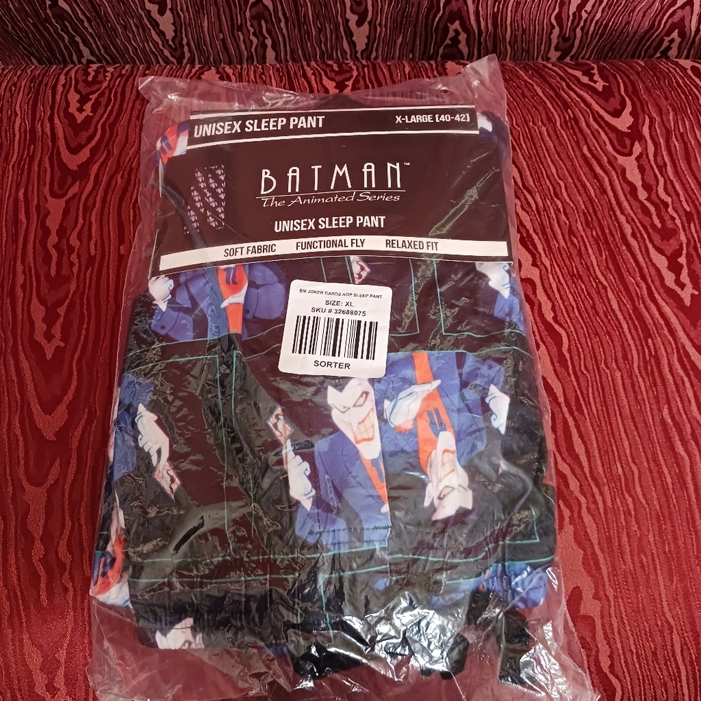 BATMAN Joker Cards AOP Black Relaxed Fit Functioal Fly Sleep Pants